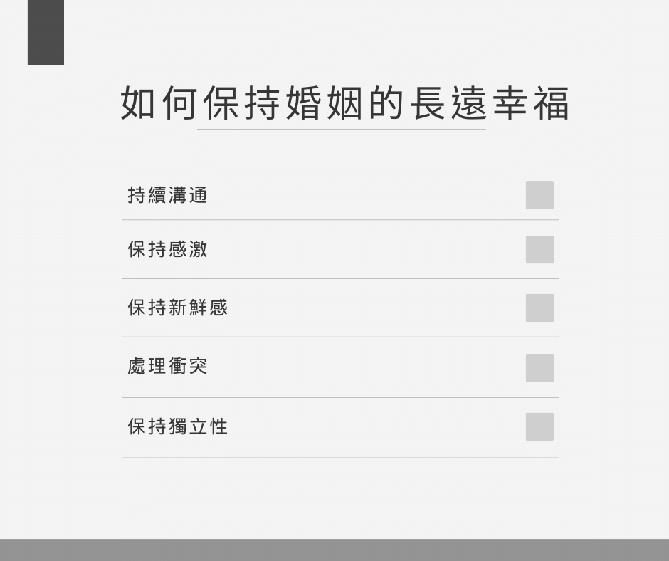 如何保持婚姻的長遠幸福